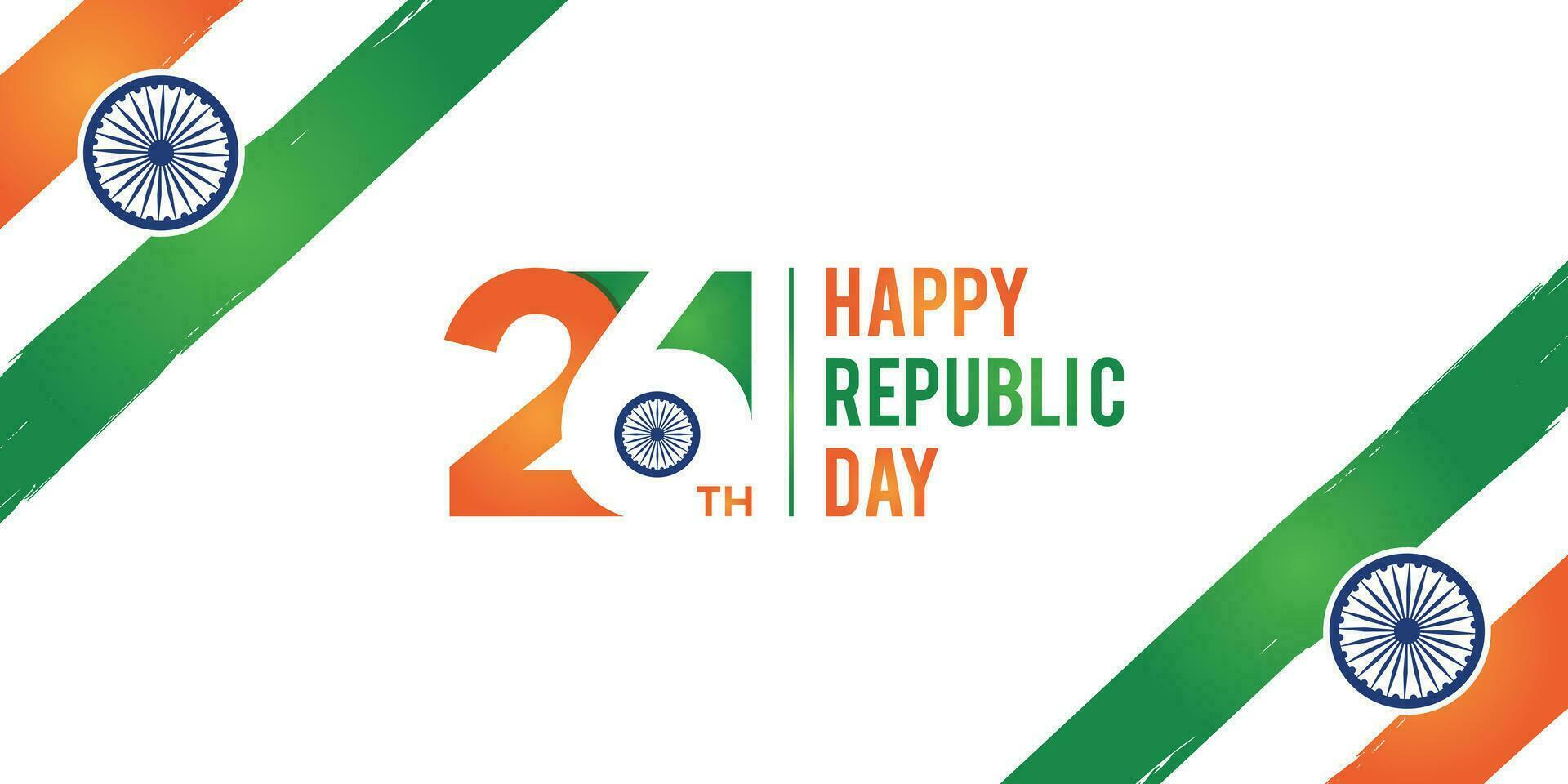 Indian Republic Day concept with text 26 january. vector illustration