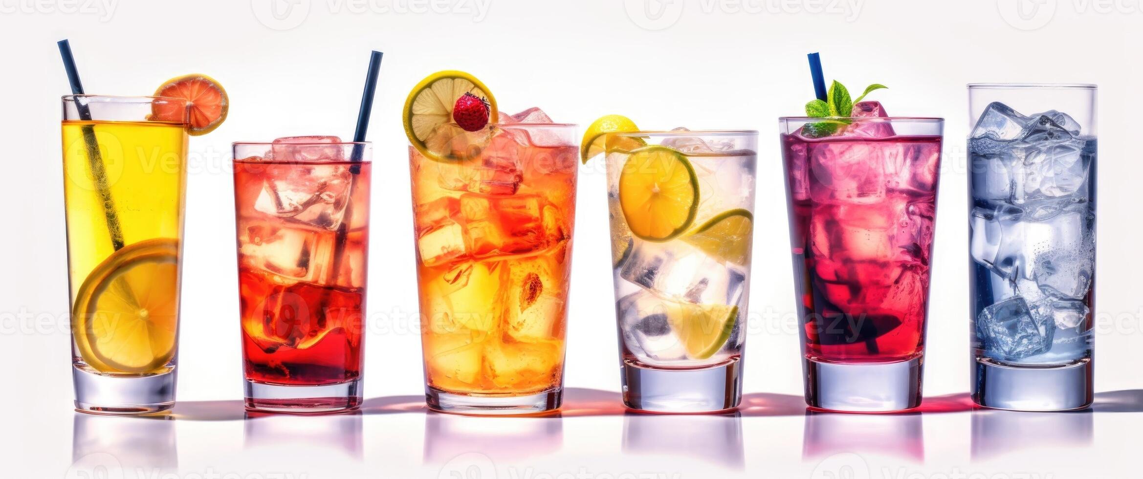 Cocktails isolated on white background. photo