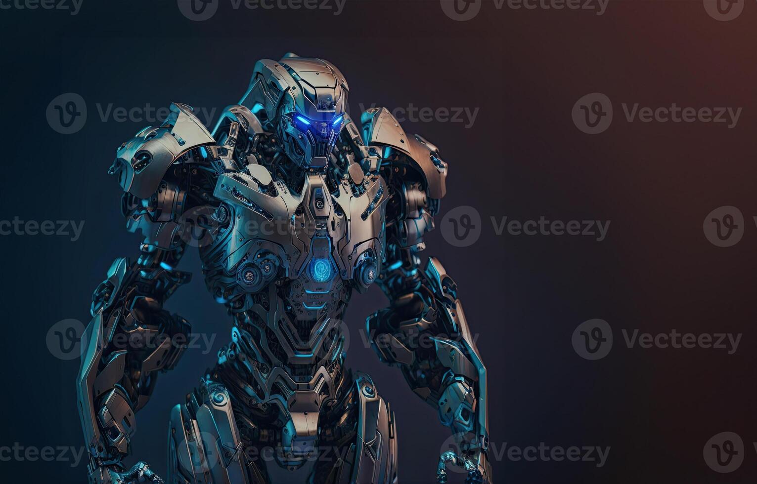 A robot with a blue-tinted metallic finish, performing various tasks and showcasing advanced artificial intelligence capabilities. photo