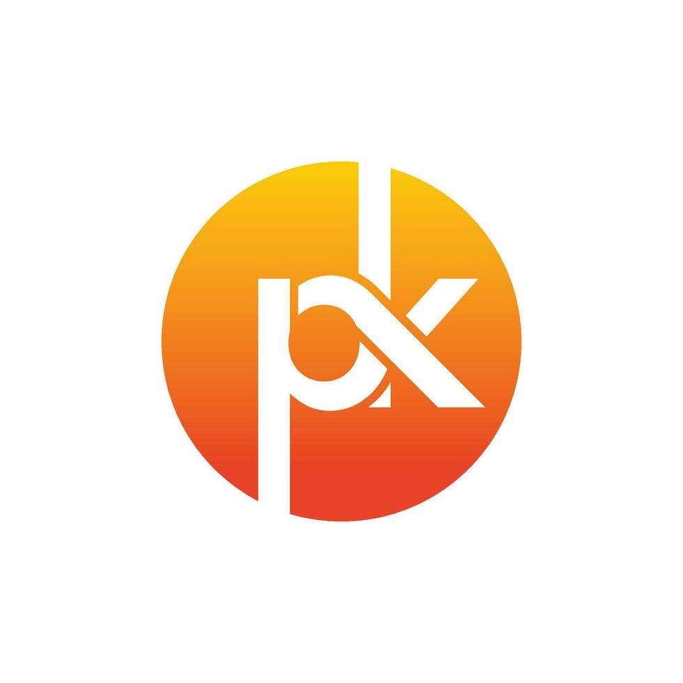 PK logo. Company logo. Monogram design. Letters P and K. vector