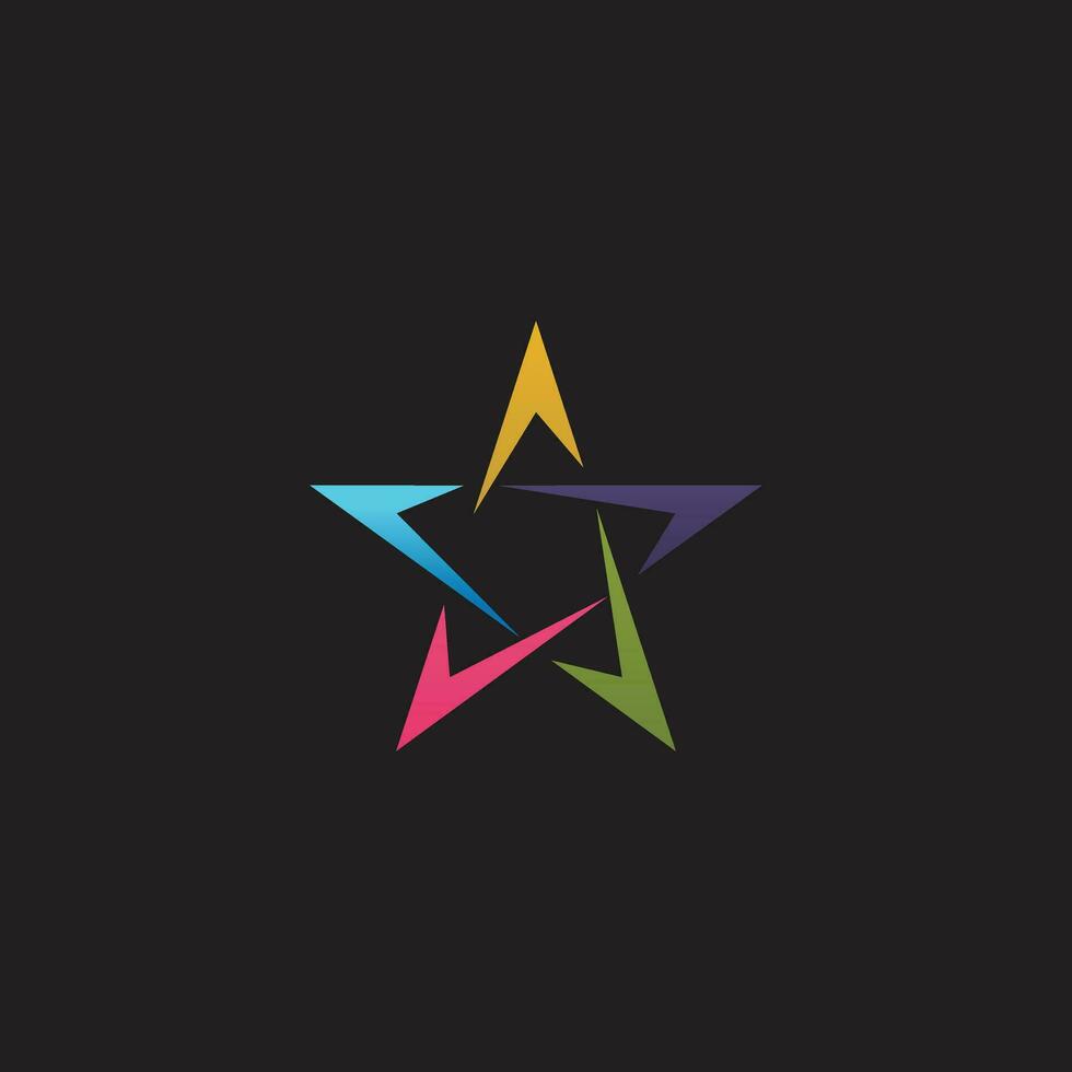 Stylized star logo design template vector