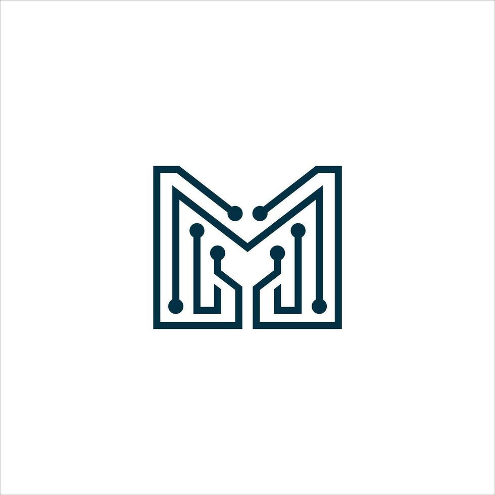 logo diseño modelo para letra metro tecnología vector