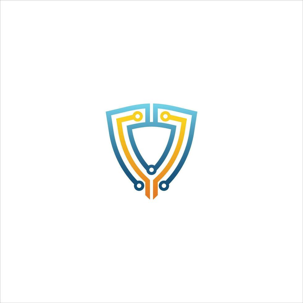 security logo technology for your company, shield logo for security data vector