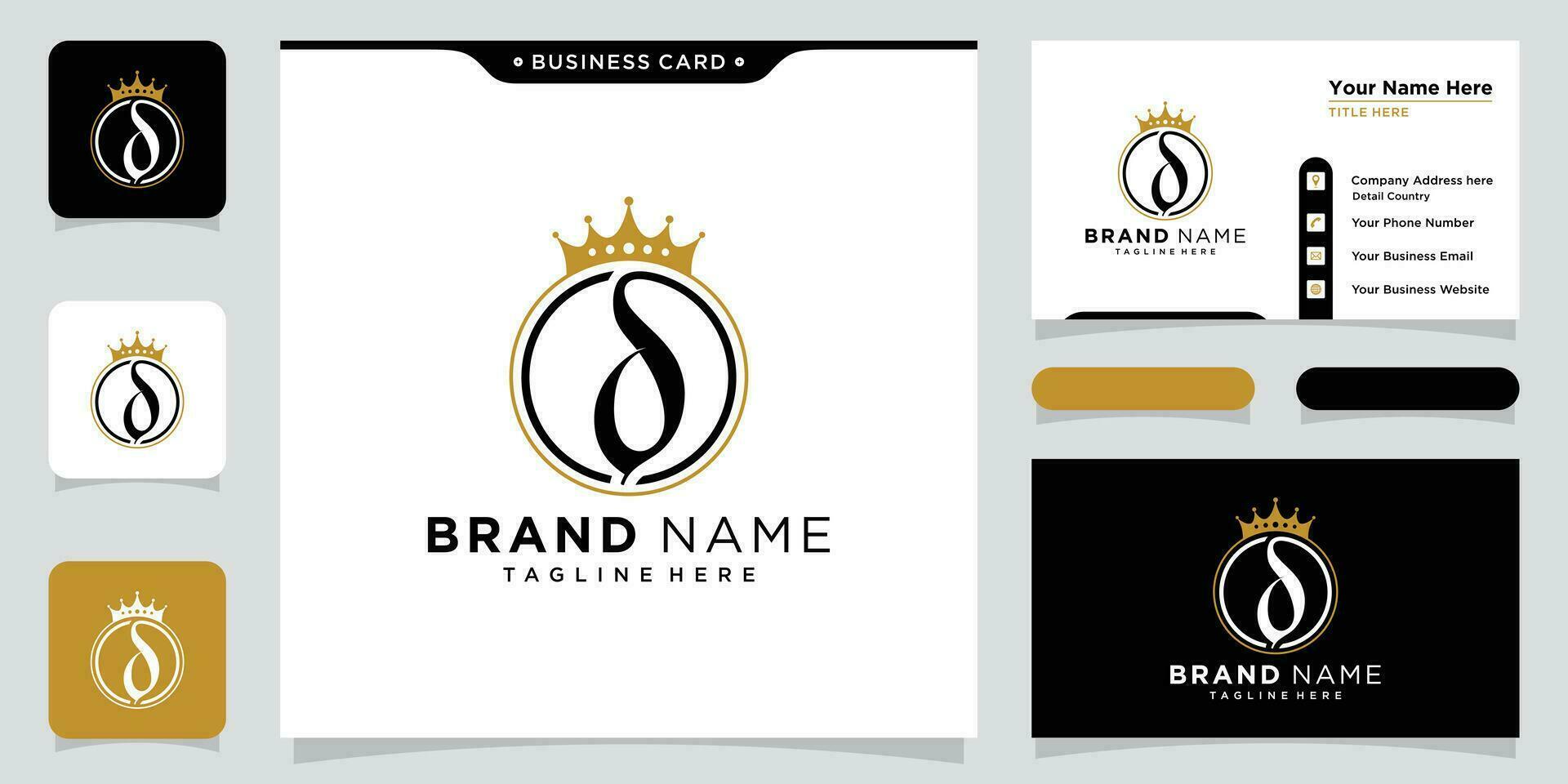 Initial letter D luxury Logo design Vector with business card design