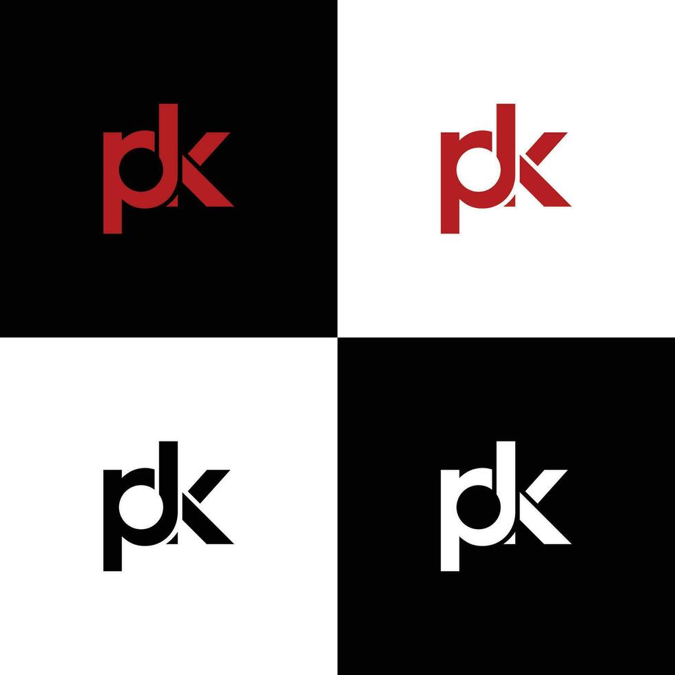 paquete logo. empresa logo. monograma diseño. letras pags y k. vector