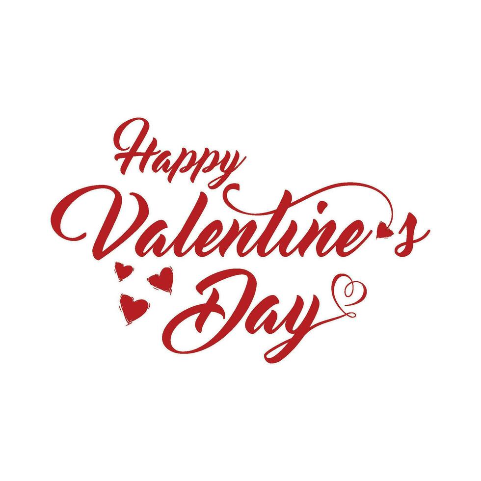 Happy Valentines Day, Hand lettering typography. Vector Illustration