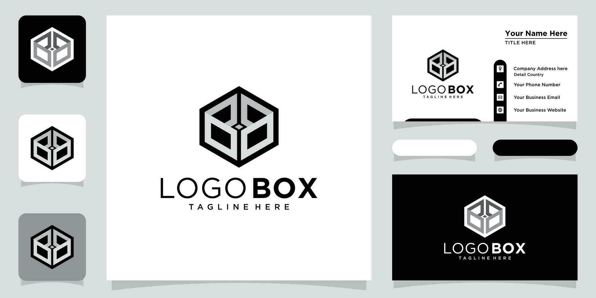 Abstract Cube Hexagon or Logo Box Design Vector Illustration