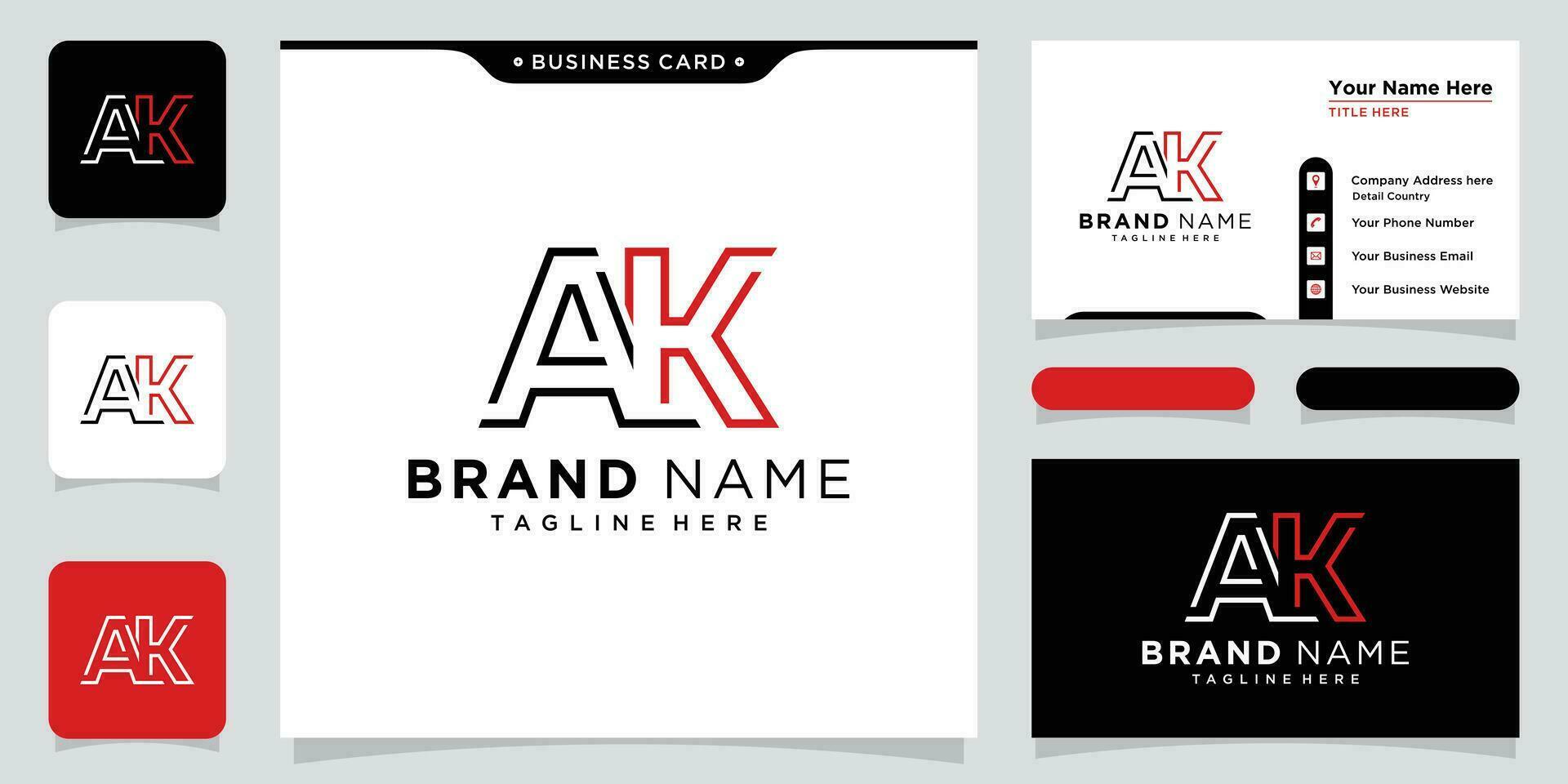 Initial Letter AK logo design template vector
