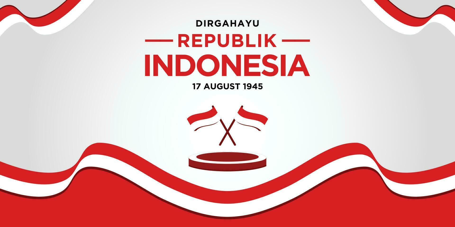 Dirgahayu republik indonesia background banner with flag vector