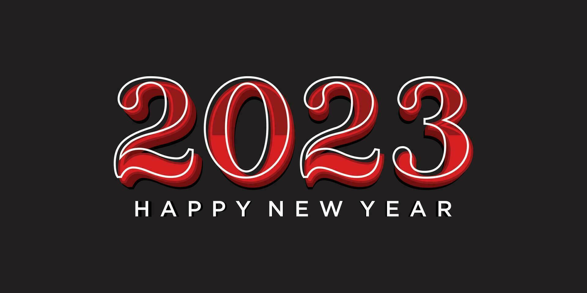 Happy new year 2023 text typography design vector template