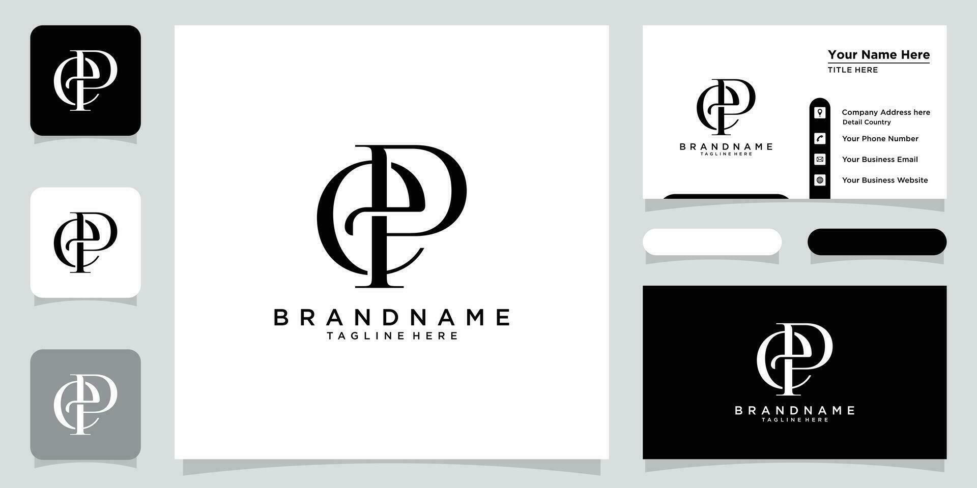 Initials letter EP or PE logo vector