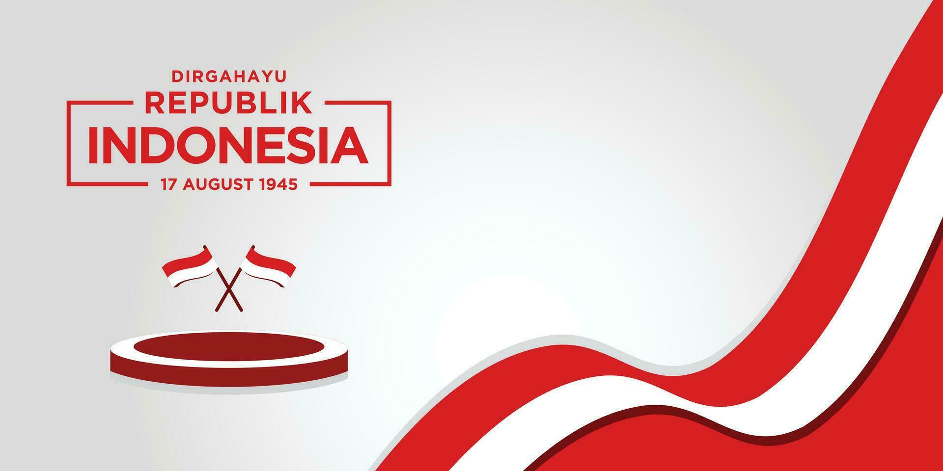 Dirgahayu republik indonesia background banner with flag vector