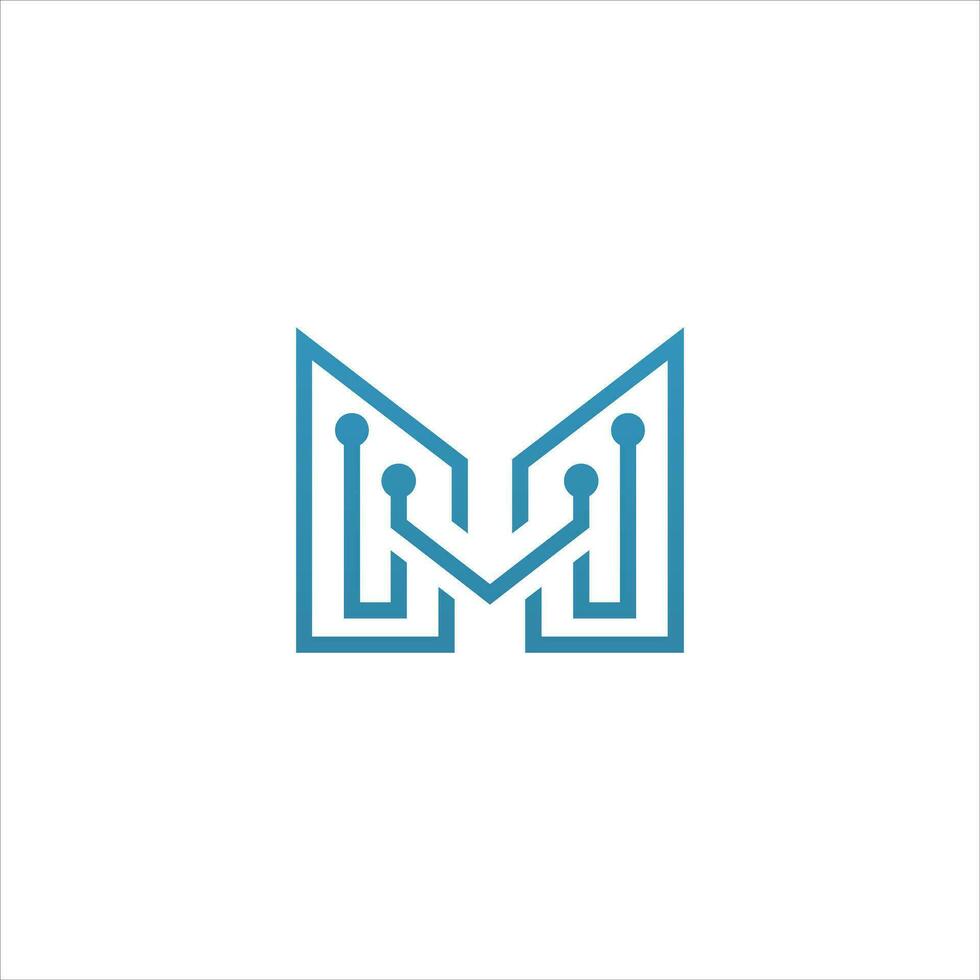 Logo design template for Letter M Technology vector