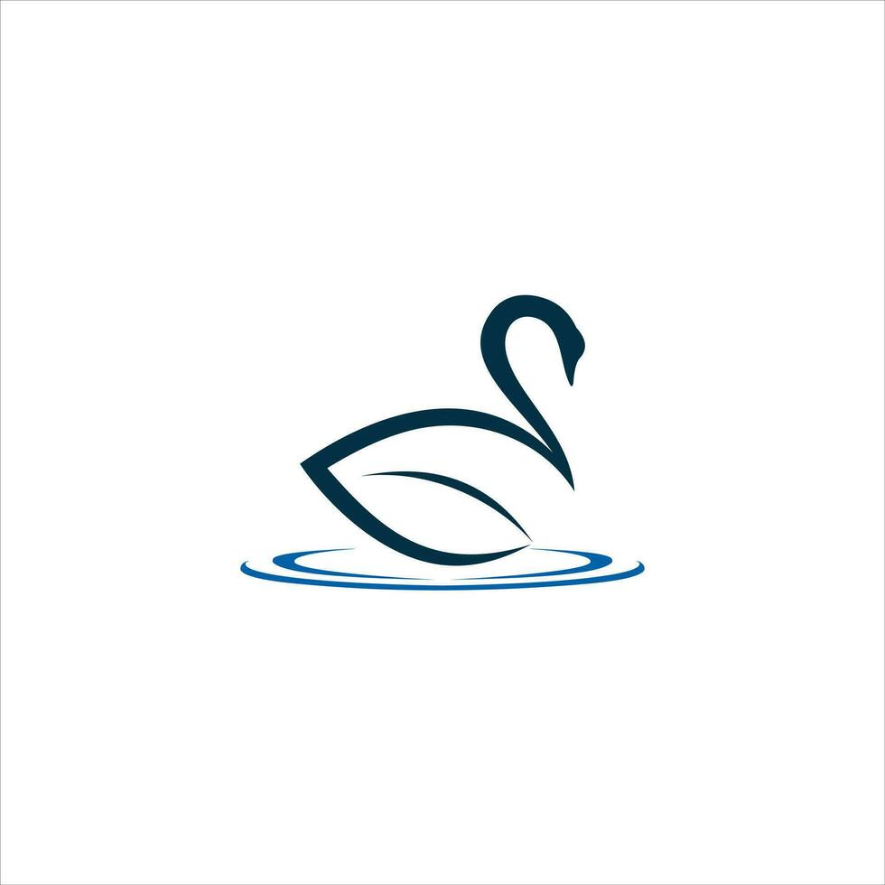 swan vector logo beauty graphic template