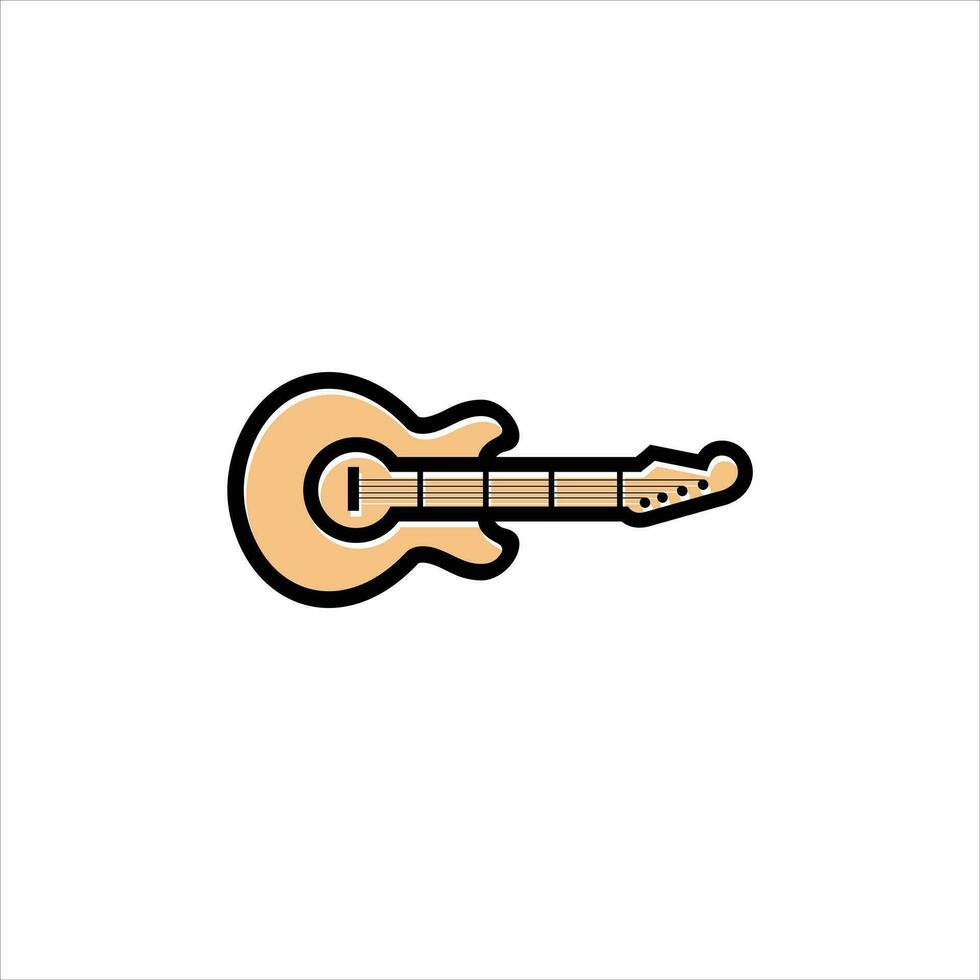 Simple flat electric guitar icon. vector