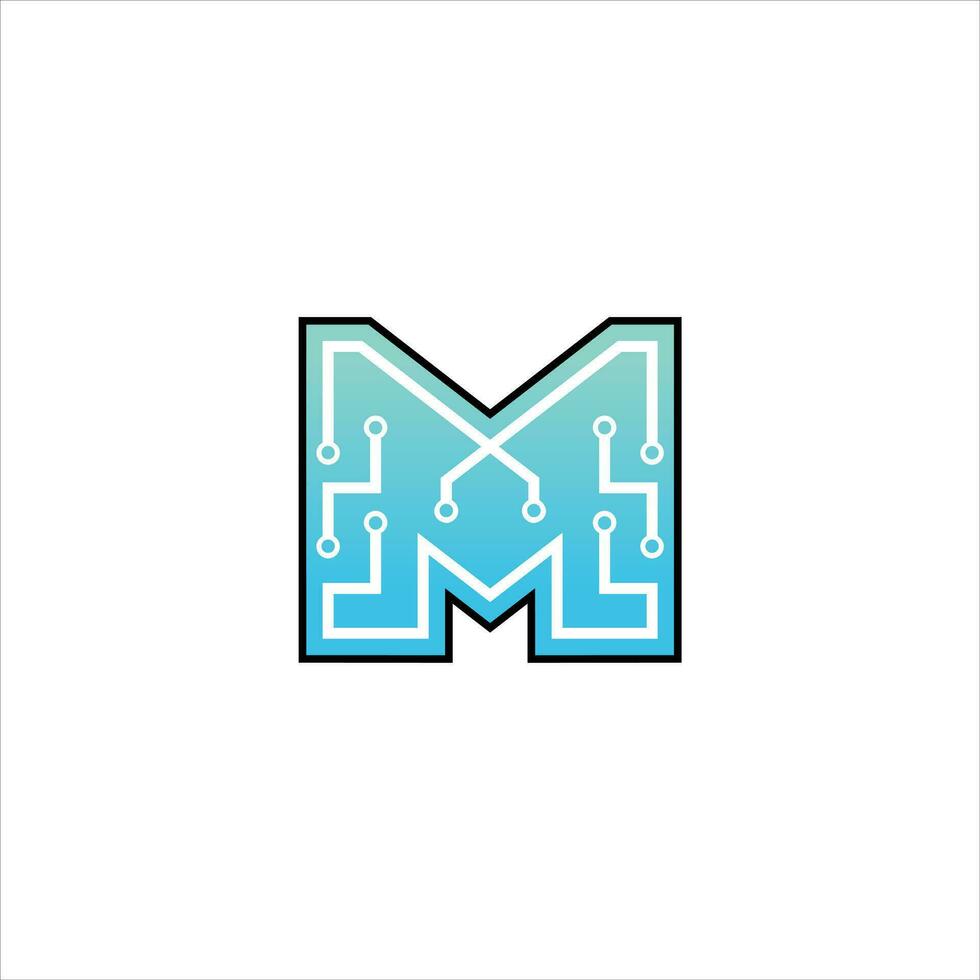 Logo design template for Letter M Technology vector