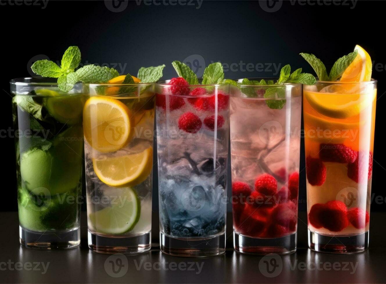 Cocktails isolated on white background. Generative AI photo