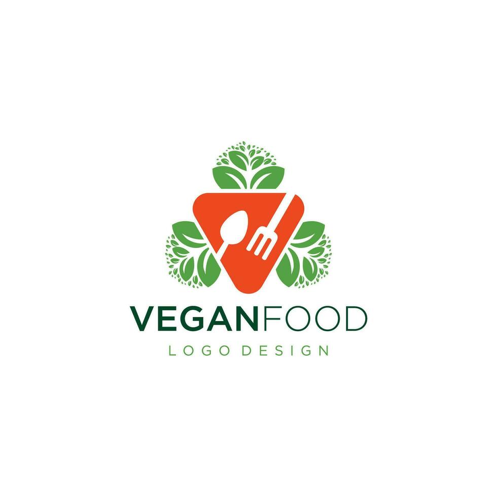 Vegan food restaurant logo vector template art