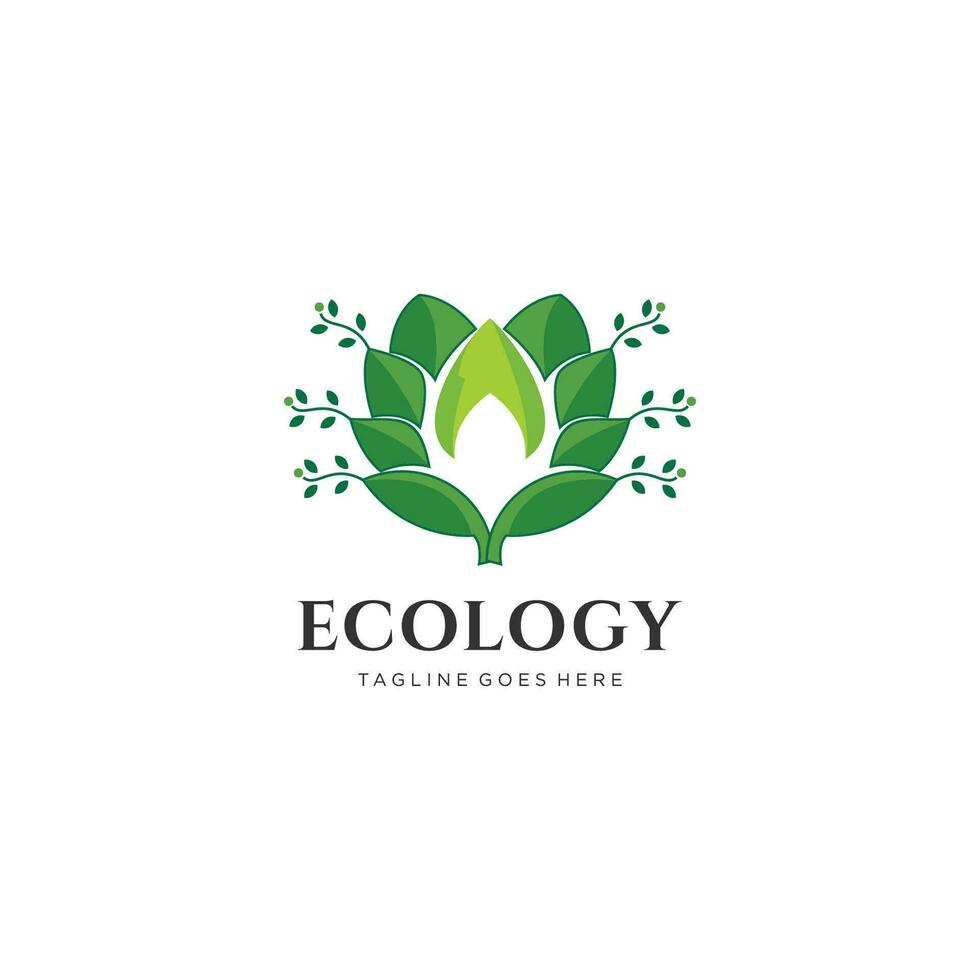 Nature creative symbol organic concept. Bio herbal health care abstract business eco logo. Fresh food  circle package  beauty flora  pharmacy icon art vector