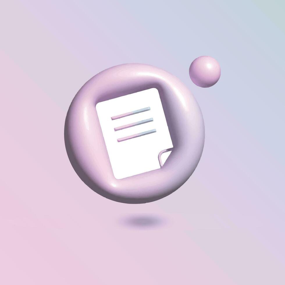 letra icono con en circulo brillante pastel color en 3d estilo realista vector Arte