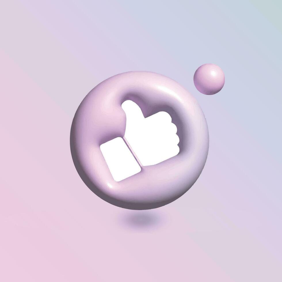 Hand like Icon with in circle bright pastel color in 3d style realistic vector art