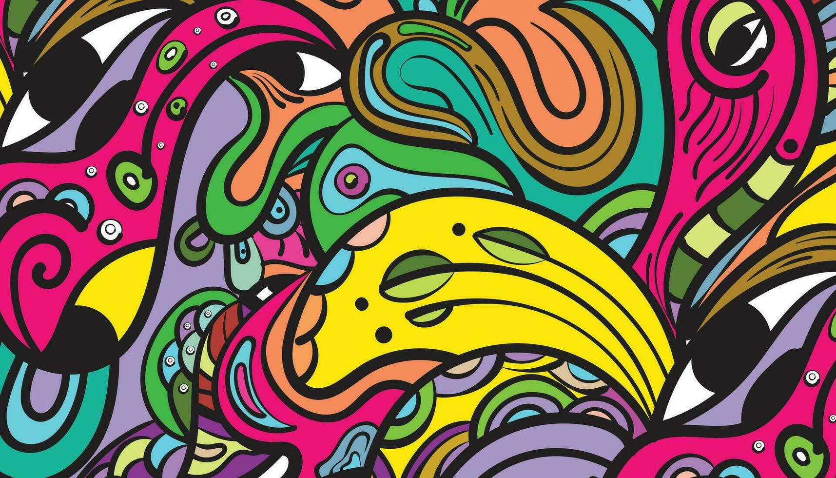 Colorful abstract doodle background vector art