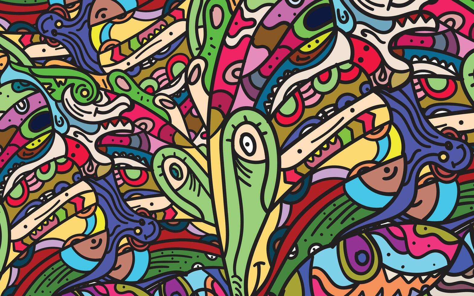 Colorful abstract doodle background vector art