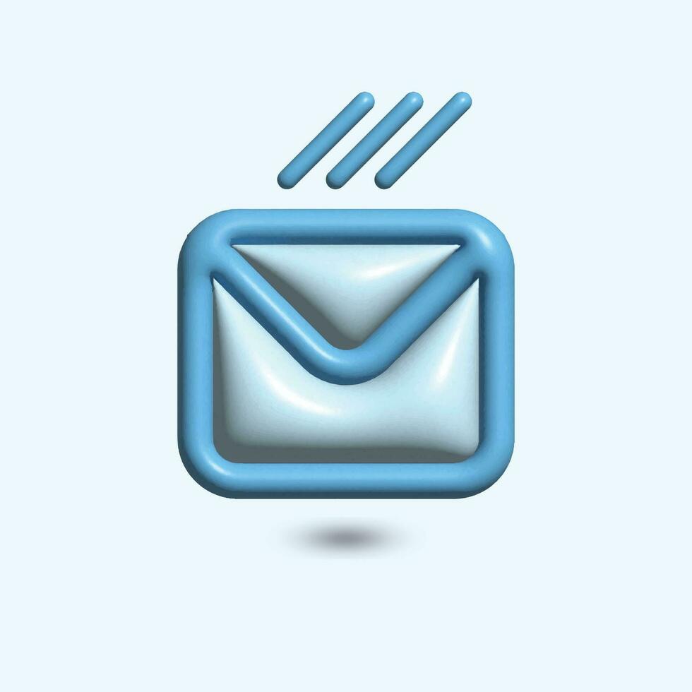 mail icon set with marker new message isolated art. Render email notification with letters, check mark, plane and magnifying glass icons. 3d realistic vector