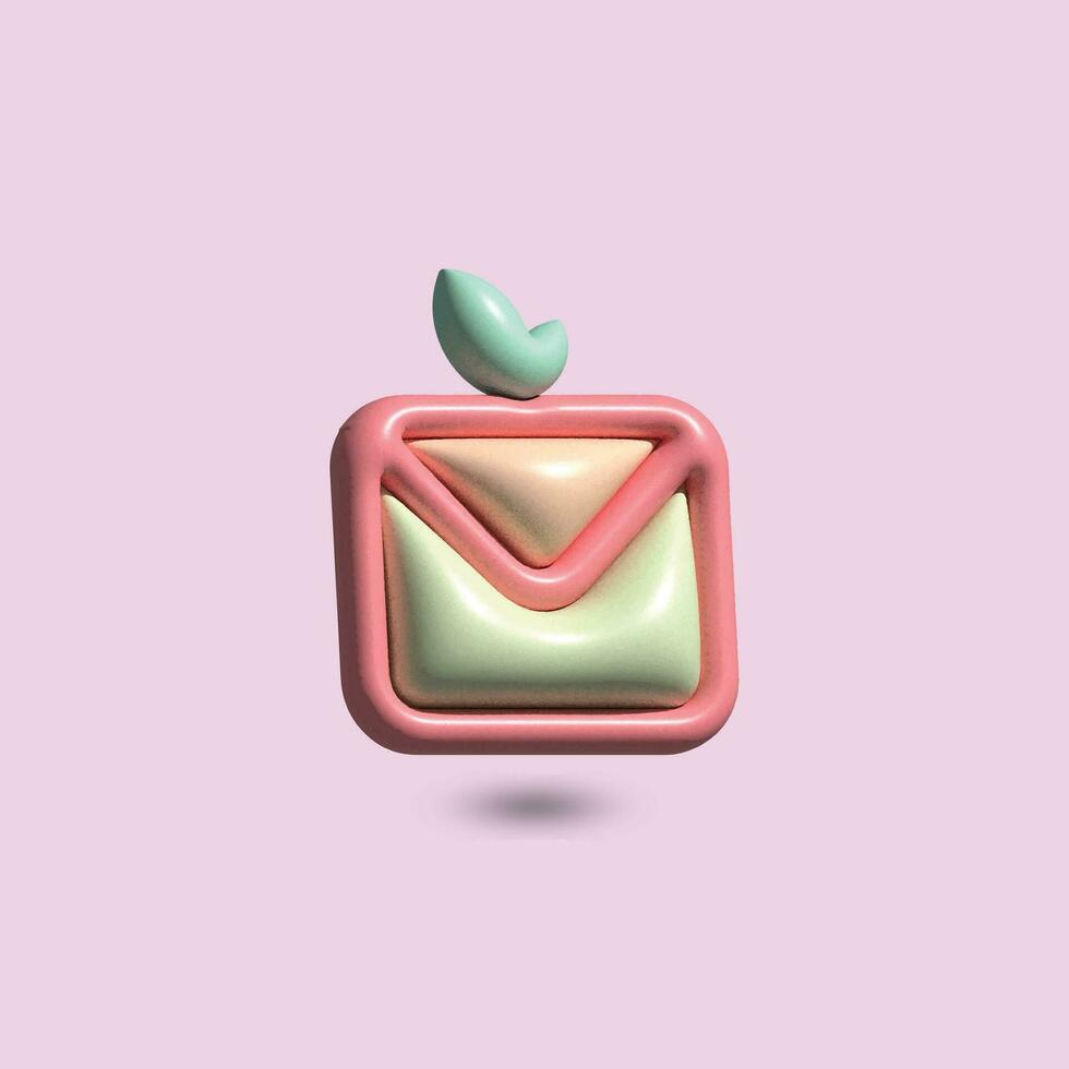 mail icon set with marker new message isolated art. Render email notification with letters, check mark, plane and magnifying glass icons. 3d realistic vector