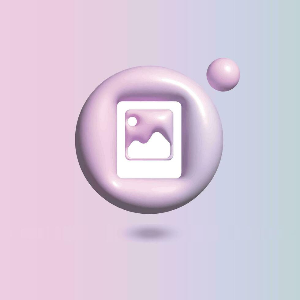 Figure Icon with in circle bright pastel color in 3d style realistic vector art