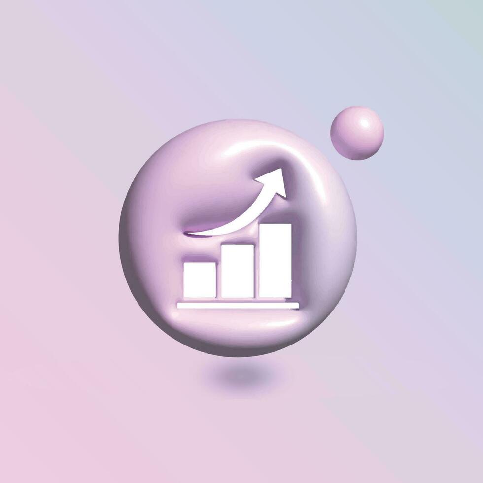 Graphic sales Icon with in circle bright pastel color in 3d style realistic vector art