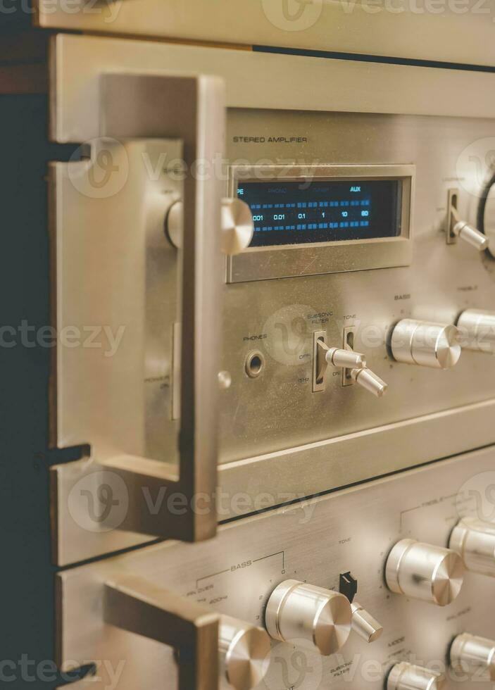 Vintage sound equipment, vintage color photo