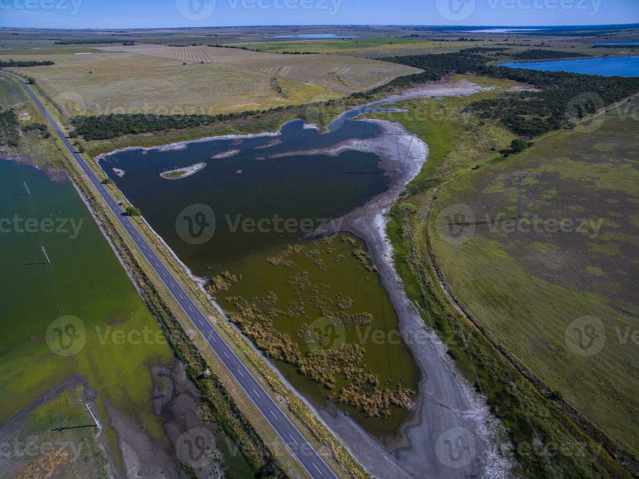 Pampas lagoon, aerial view photo