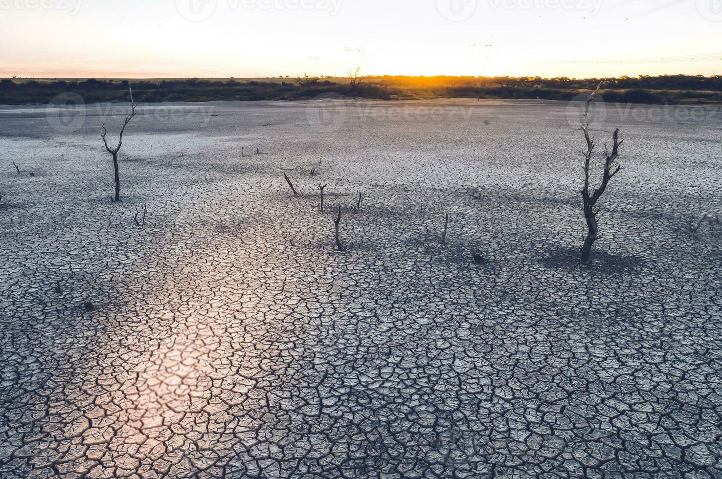 Cracked earth, desertification process,abstract background photo