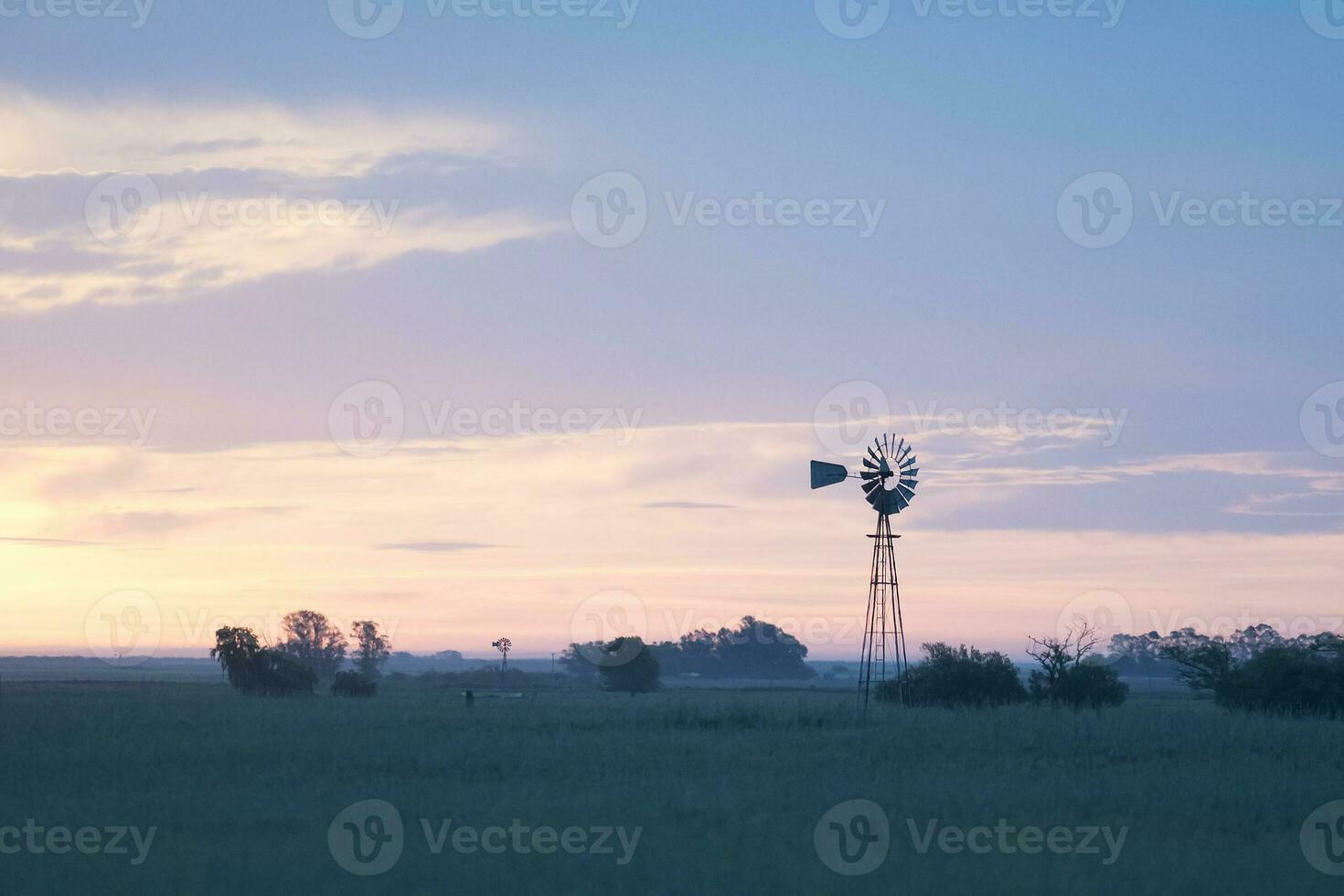 Pampas sunset landscape, La pampa, Argentina photo