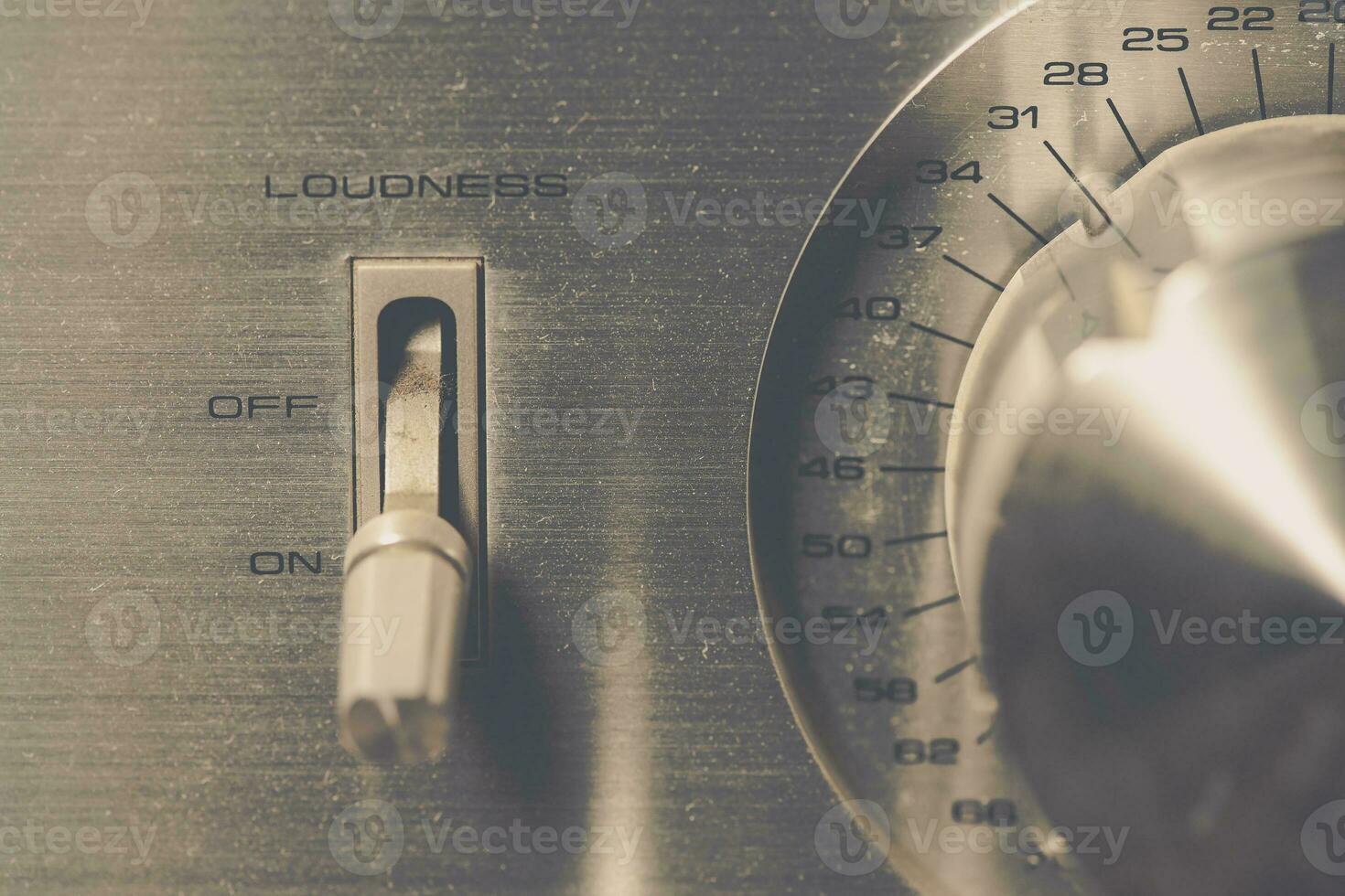 Vintage sound equipment, vintage color photo