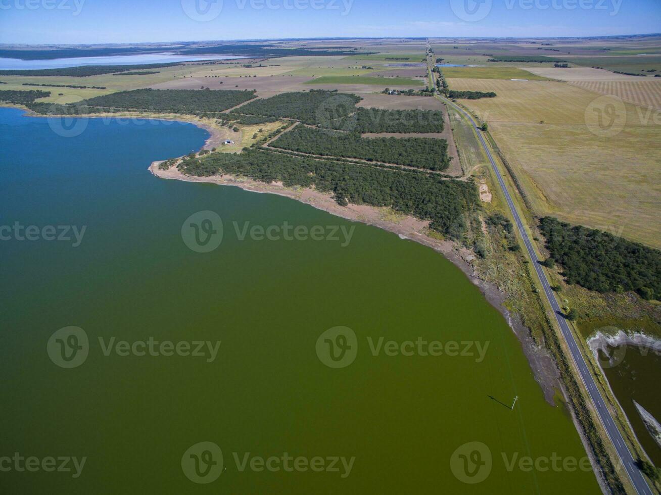 Pampas lagoon, aerial view photo