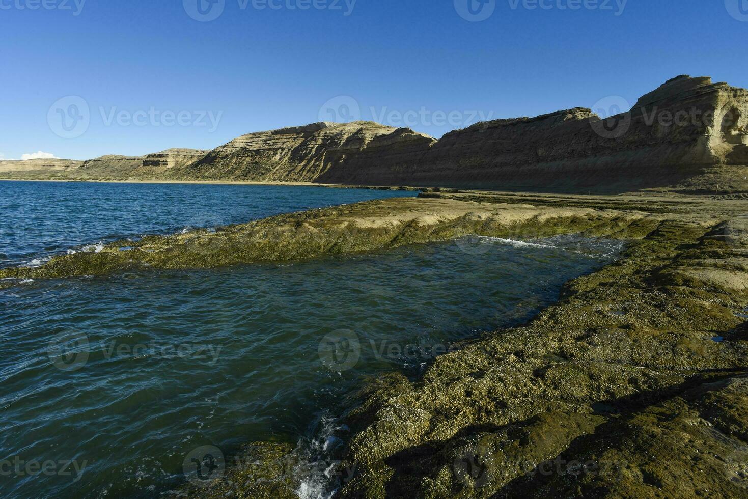 Coastal landscape with cliffs in Peninsula Valdes, World Heritage Site, Patagonia Argentina photo