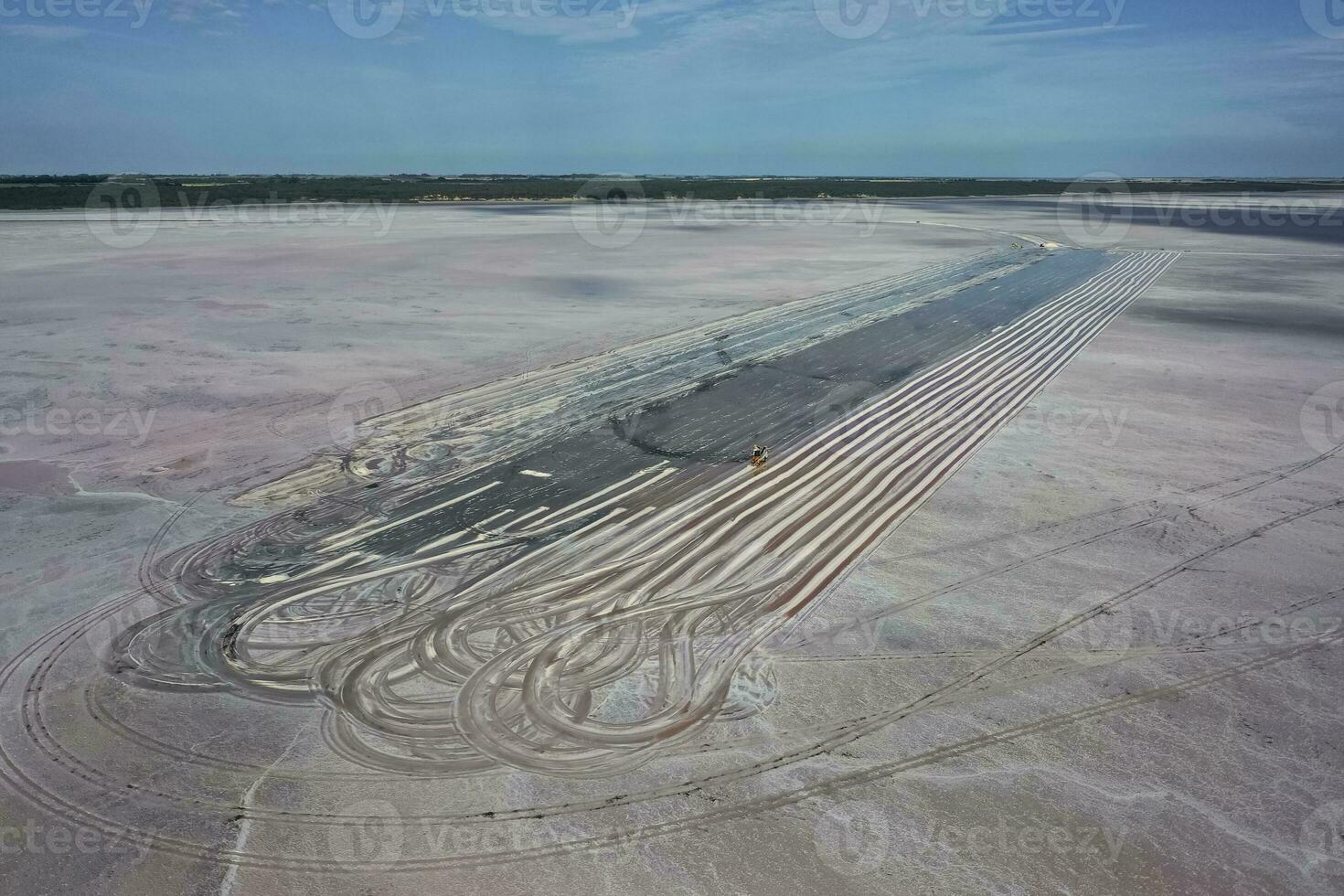 Salt harvest in salt lagoon mine, Salinas Grandes de Hidalgo, La Pampa, Patagonia,  Argentina. photo