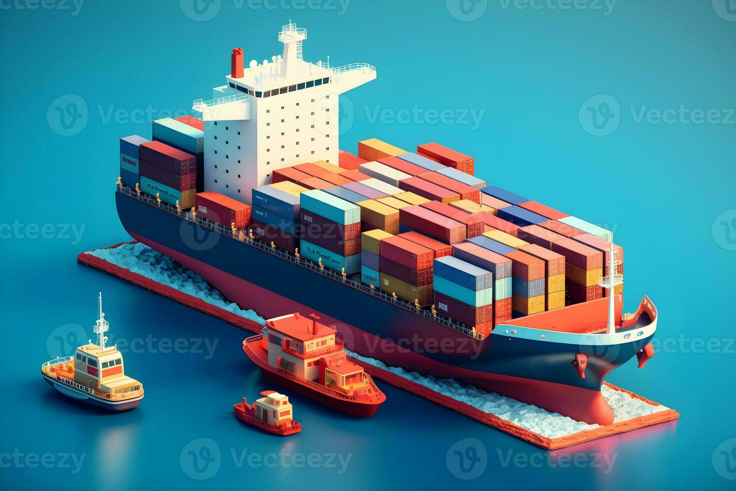 cargo ship transportation and logistic import export. Generative AI photo