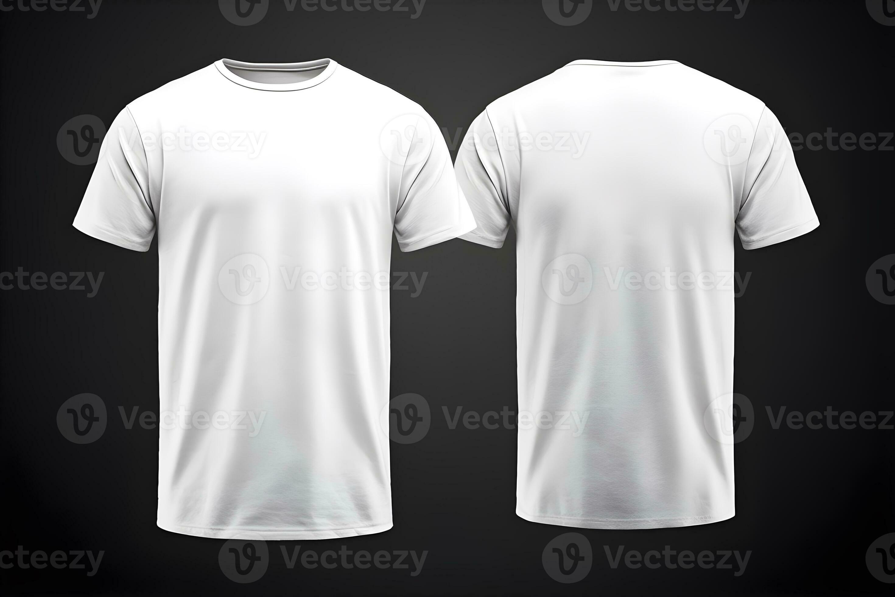 White blank t - shirt front and back views mock up. Generative AI ...