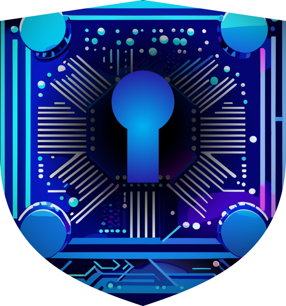 modern Internet-Sicherheit Technologie Symbol Pack mit Schild png