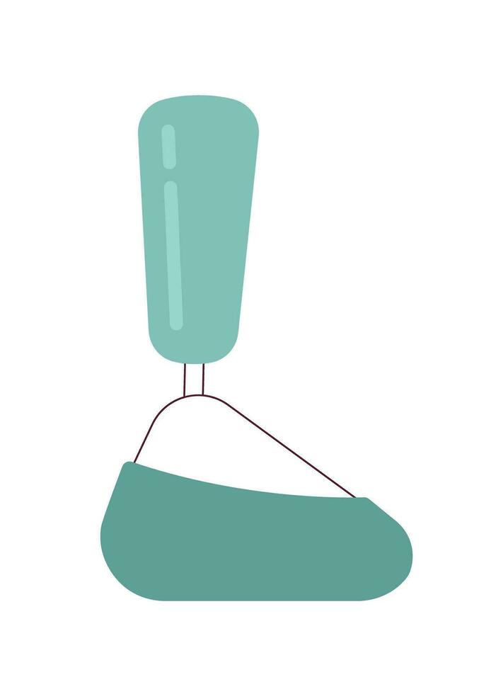 biónico pierna protésico semi plano color vector objeto. mecánico prótesis para amputado pierna. editable dibujos animados acortar Arte icono en blanco antecedentes. sencillo Mancha ilustración para web gráfico diseño