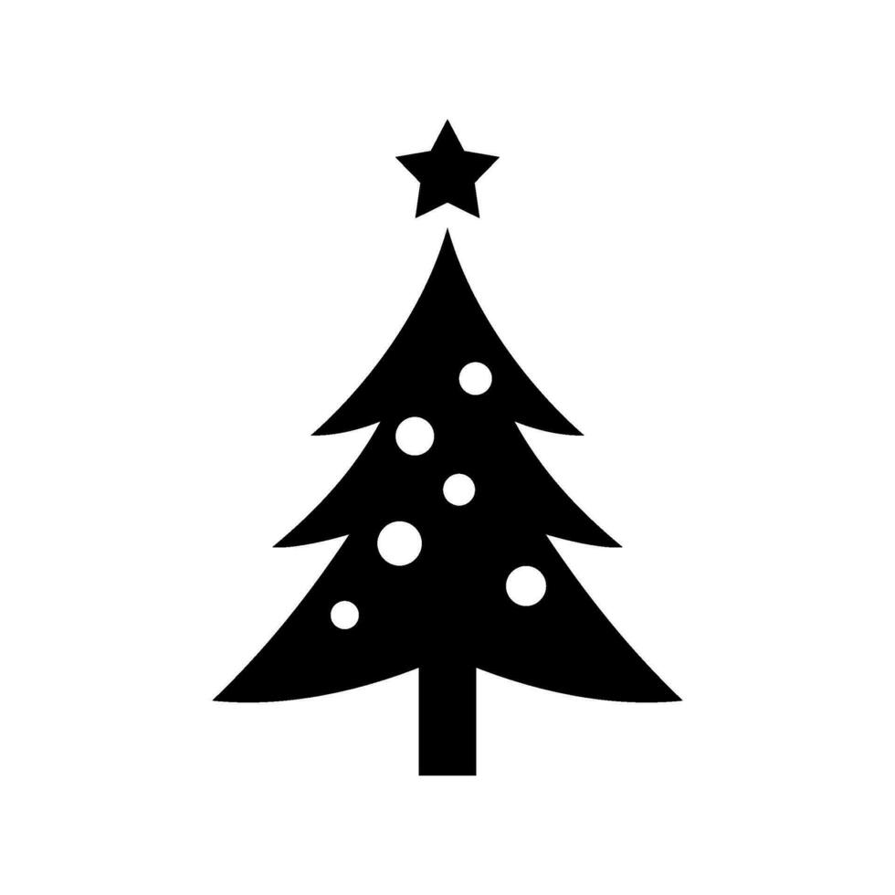 Christmas Tree Icon Vector Symbol Design Illustration