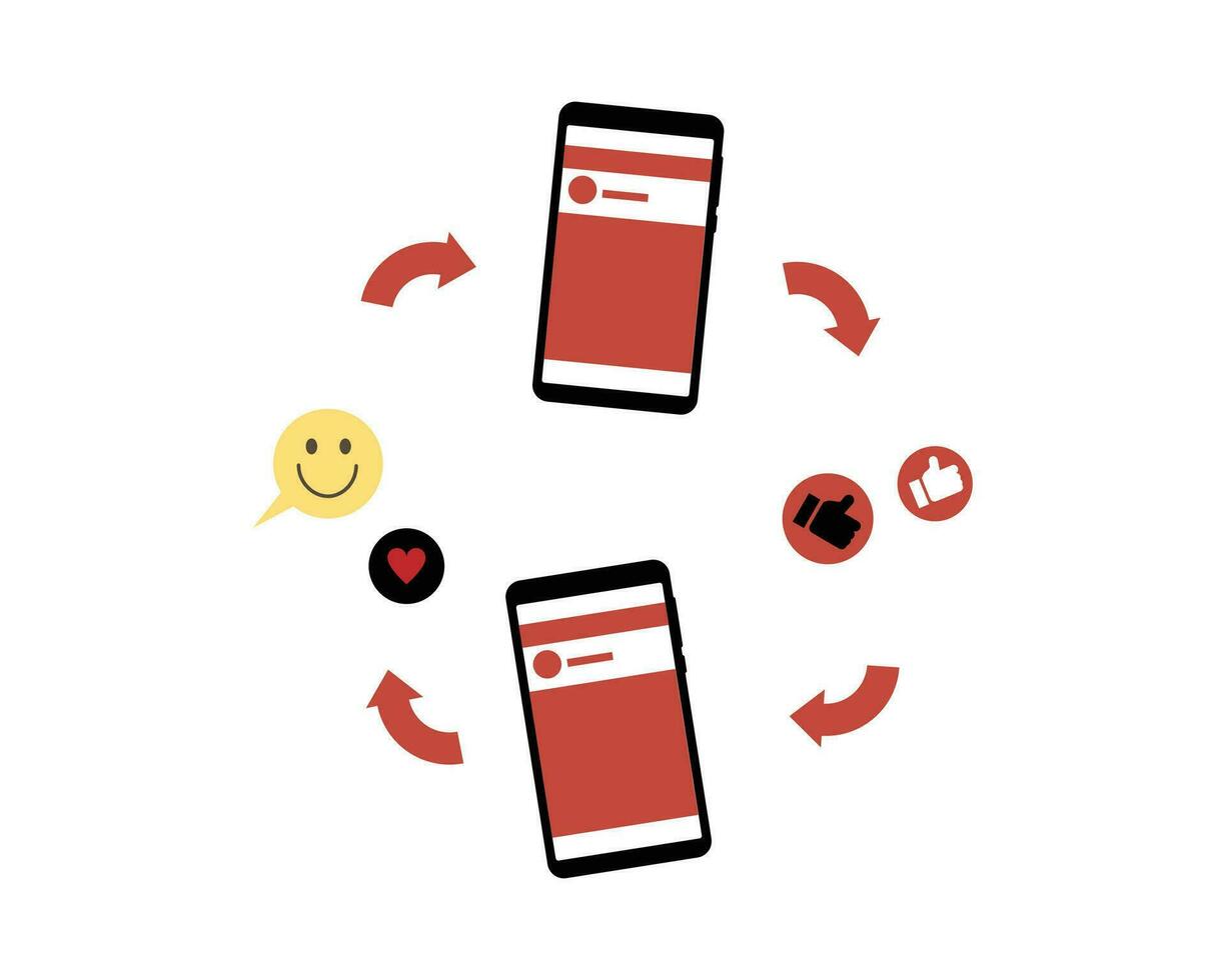 ludic loop of addict in social media loop over and over again vector