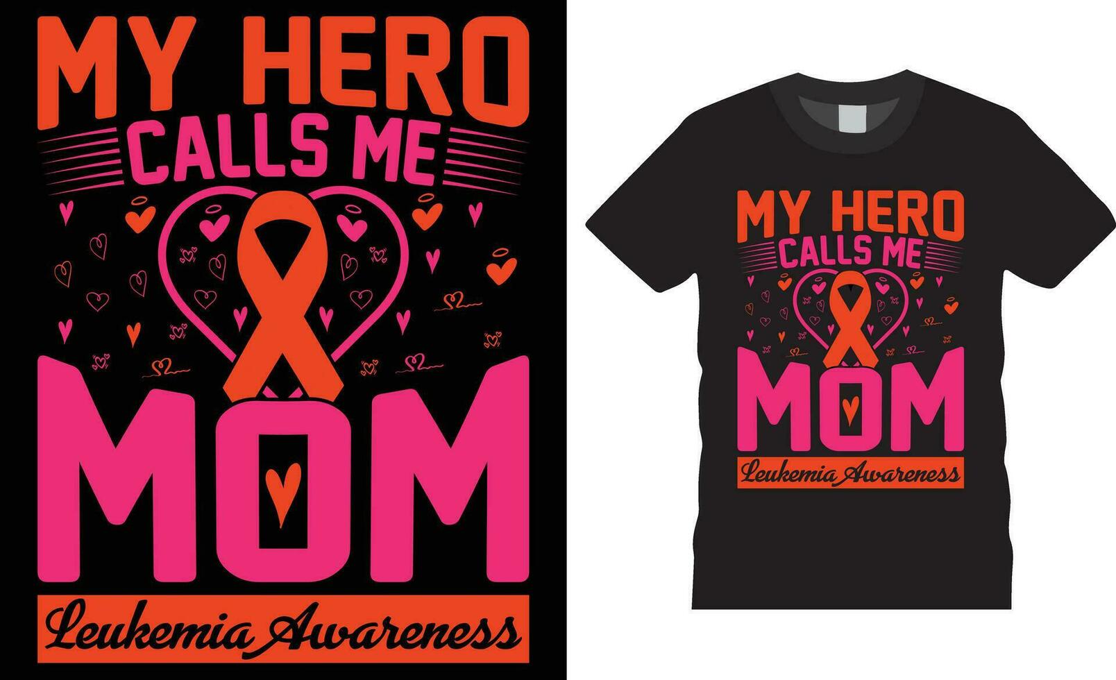 Leukemia awareness Typography t shirt design print for template.My hero calls me mom leukemia Awareness vector