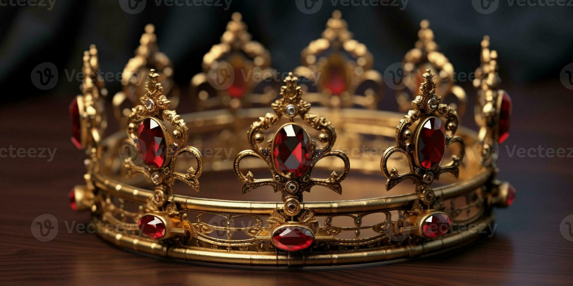 Royal crowns for kings and princes encrusted with diamonds, AI Generated photo