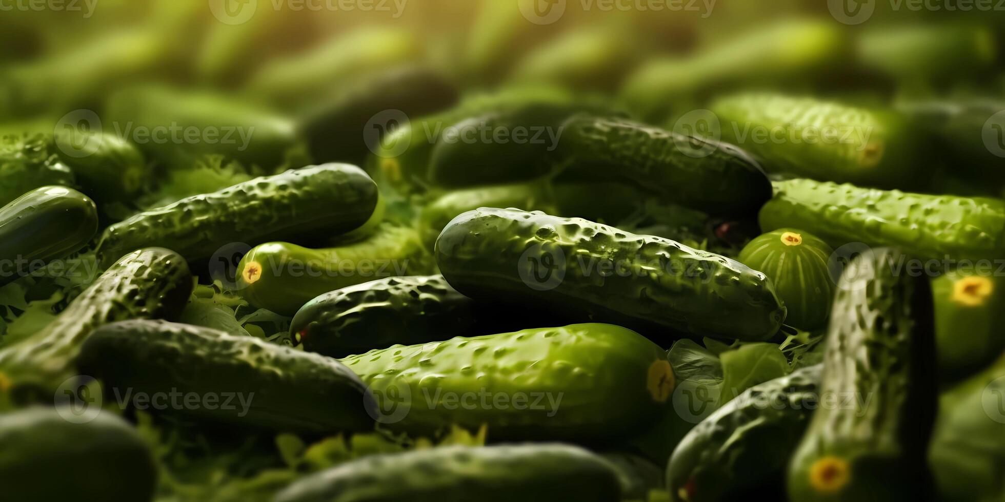 Cucumber blurred photo, copy space background, photo