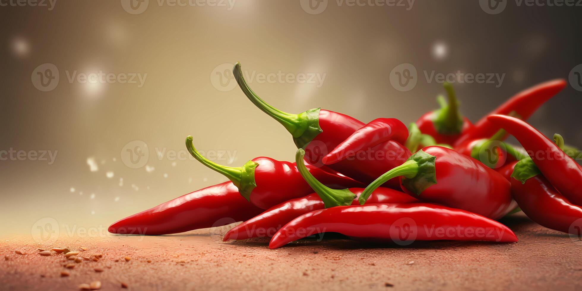 Red pepper blurred photo, copy space background, photo