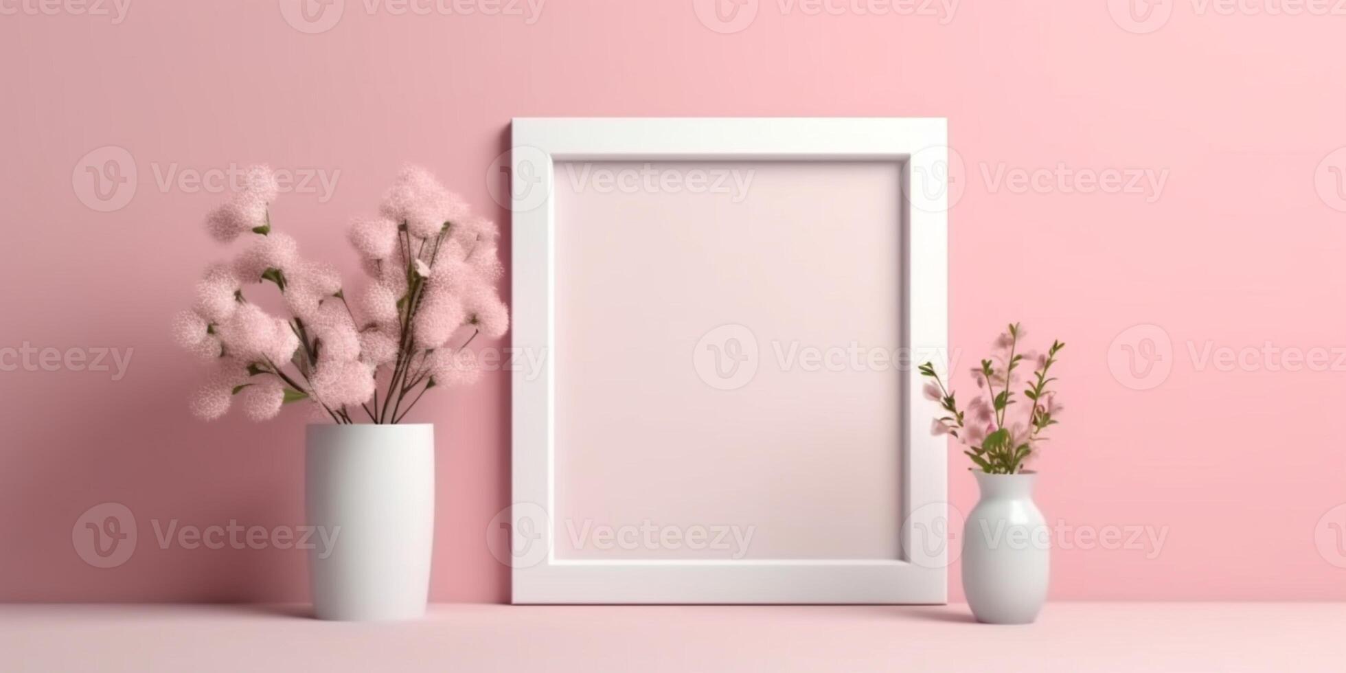 Blank frame mockup copy space background, AI Generated photo